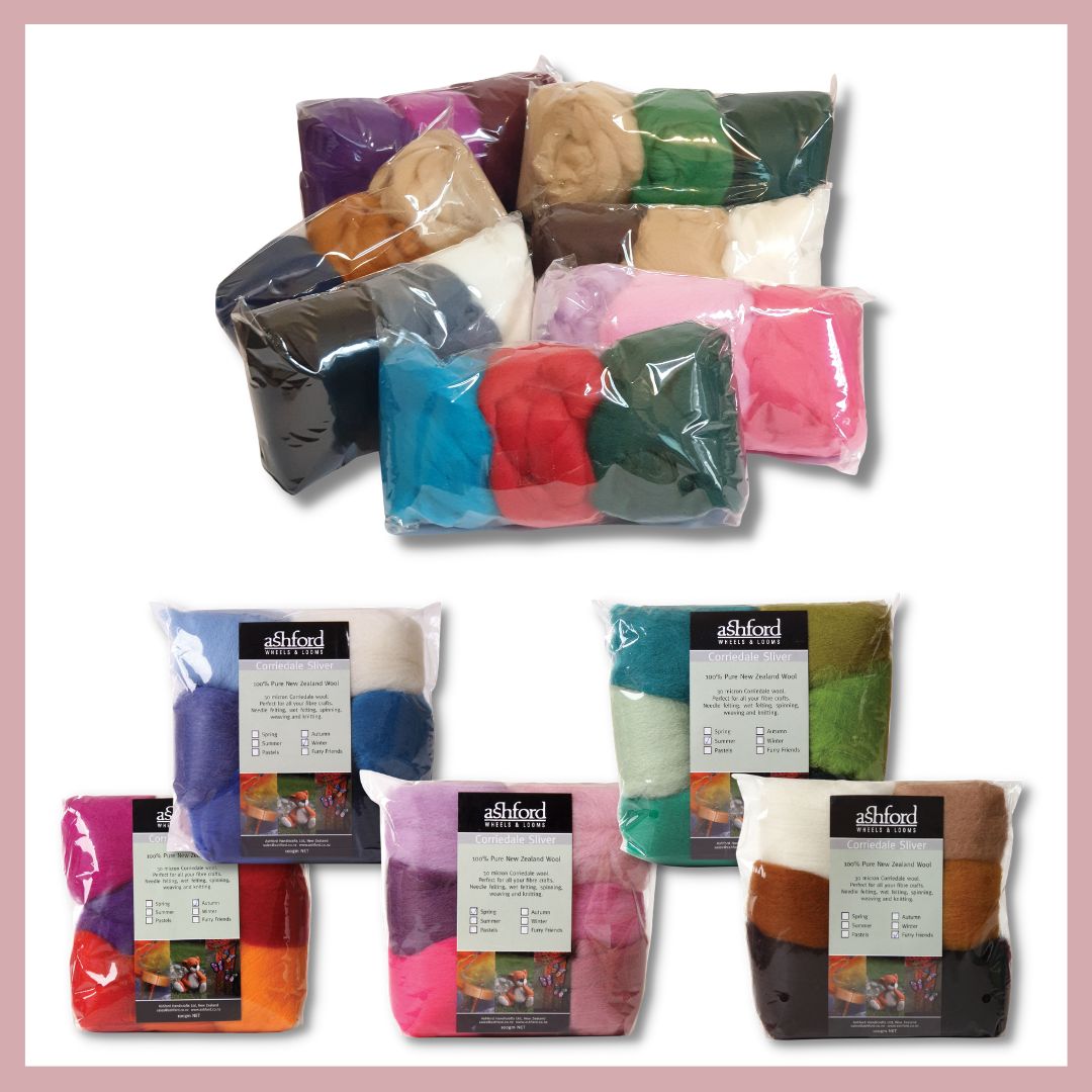 The Good Yarn Ashford Multicolour fibre packs corriedale merino