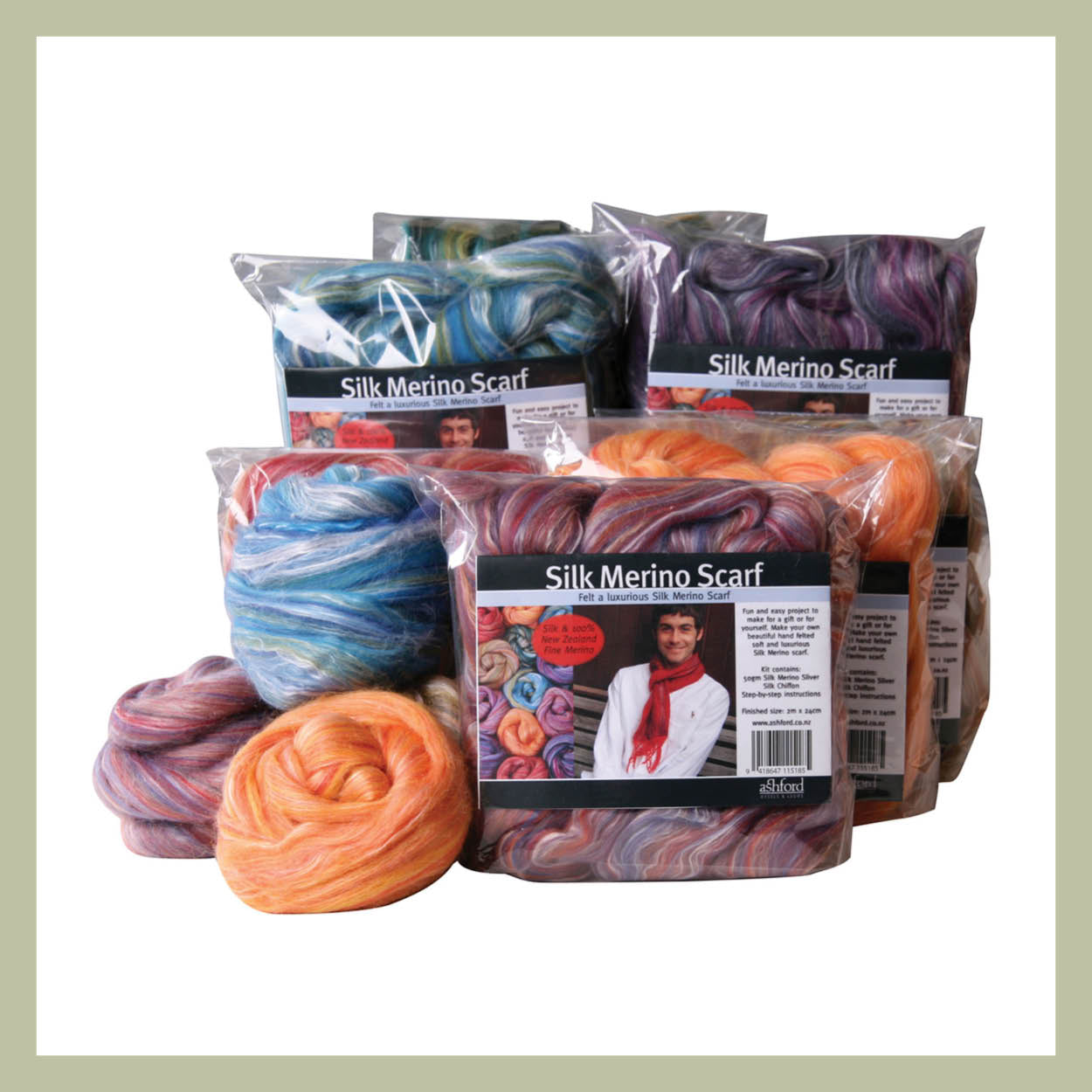 The Good Yarn Ashford Needle Felting Silk Merino Scarf Kit