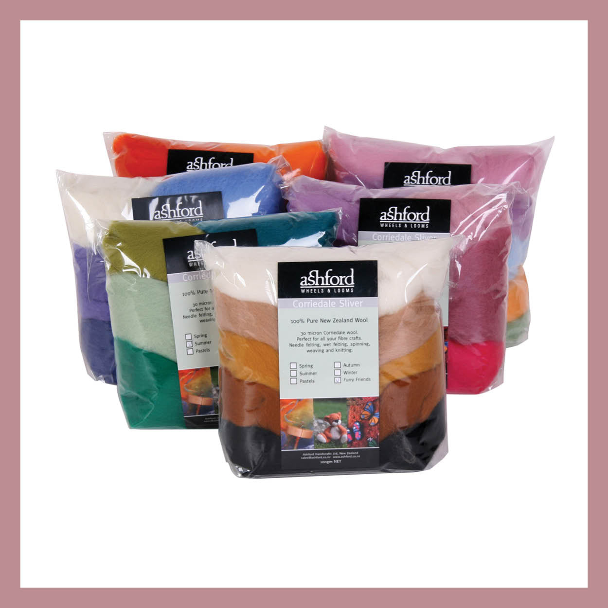 The Good Yarn Ashford Needle Felting Spinning Fibre Packs