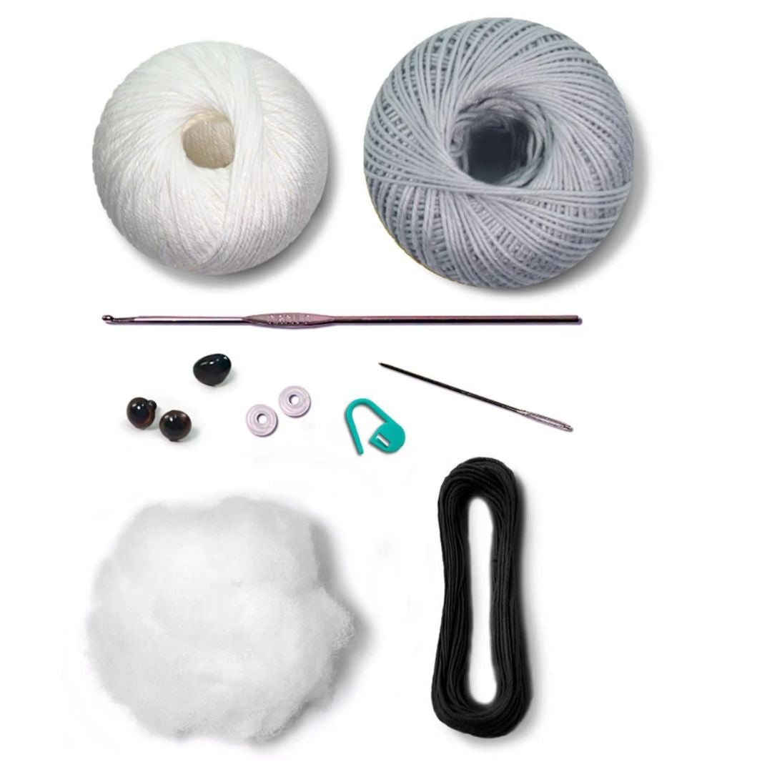 The Good Yarn Amigurumi Crochet kit Persian cat contents