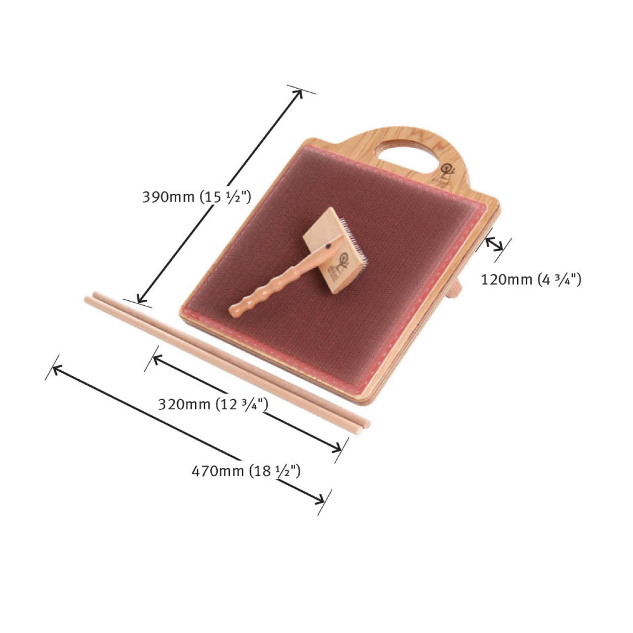 The Good Yarn Ashford Carding Blending Board Dimensions