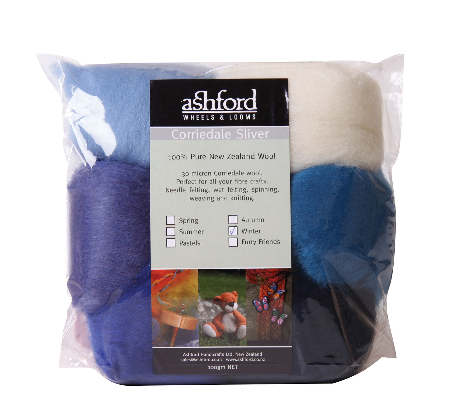 The Good Yarn Ashford Fibre Sliver Winter Blues