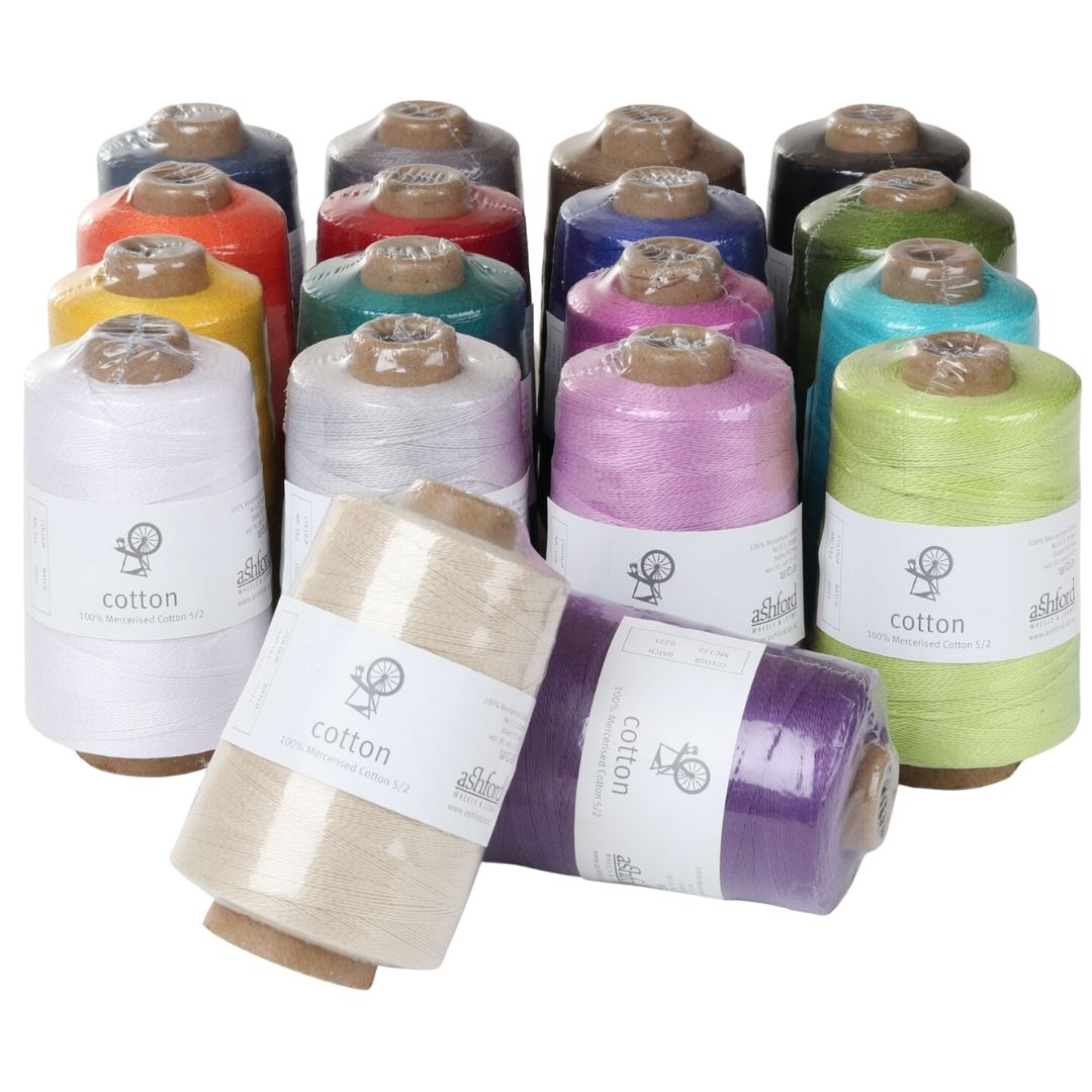 The Good Yarn Ashford Mercerised Unmercerised Cottons for Weaving and crochet Core spun yoga yarn