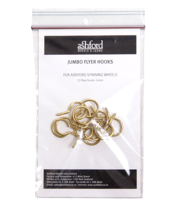The Good Yarn Ashford Parts Jumbo Flyer Hooks JFLHK fro spinning wheel pack