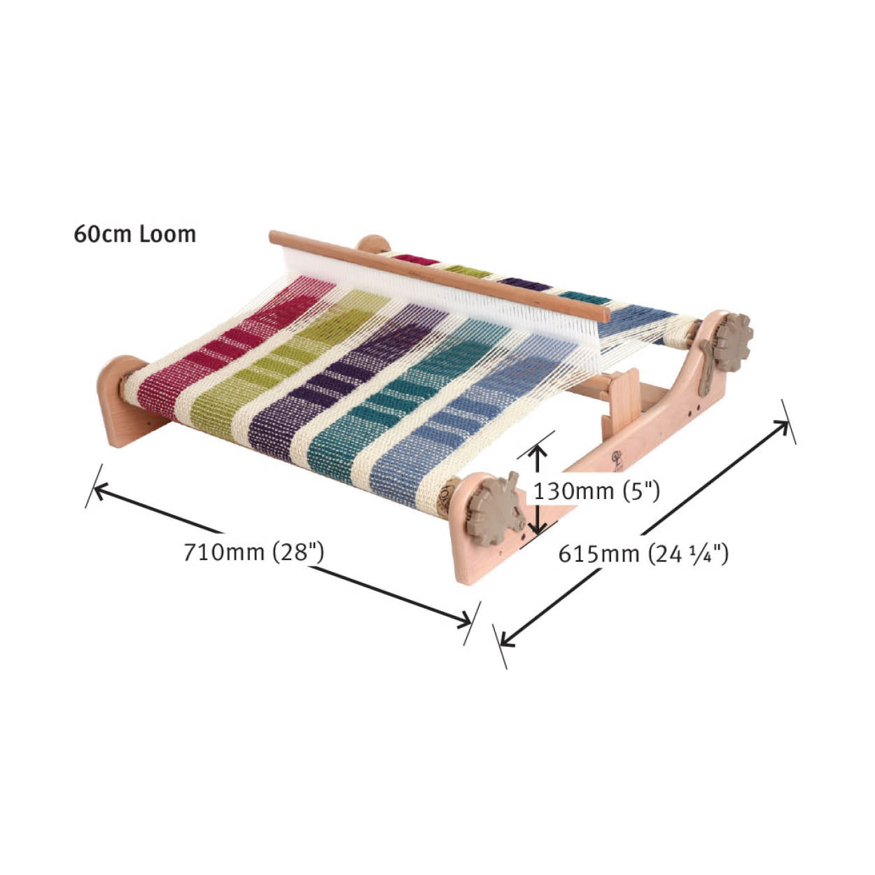The Good Yarn - Ashford - RH600 Dimensions colured thread