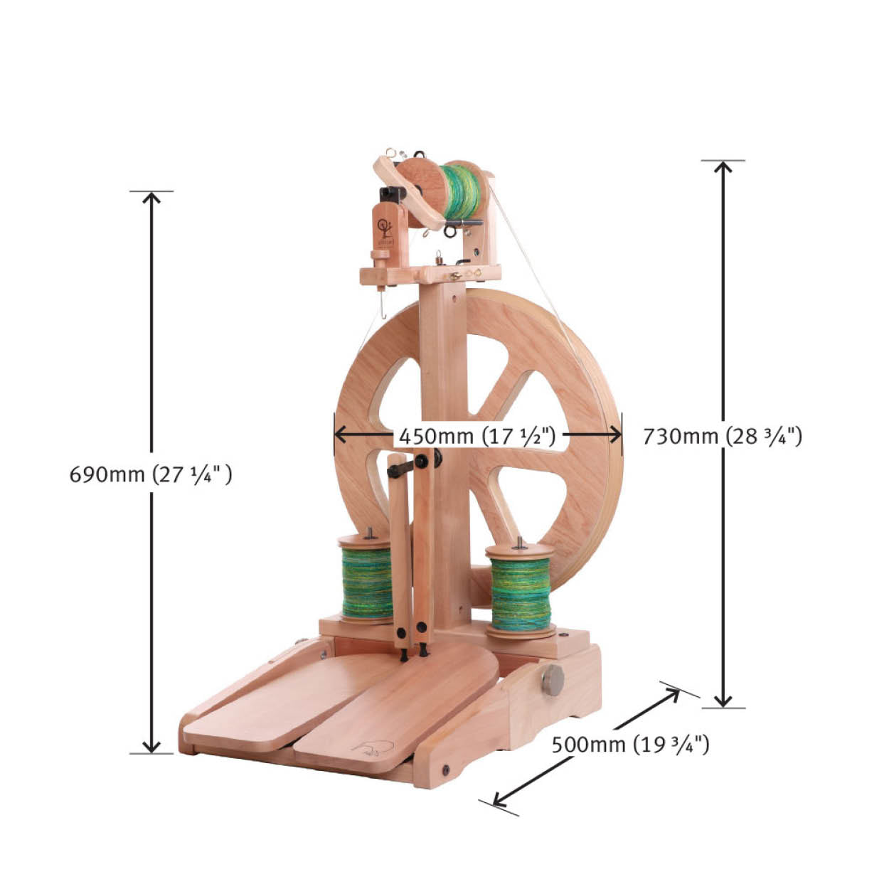 The Good Yarn Ashford Australia spinning wheel kiwi 3 dimensions