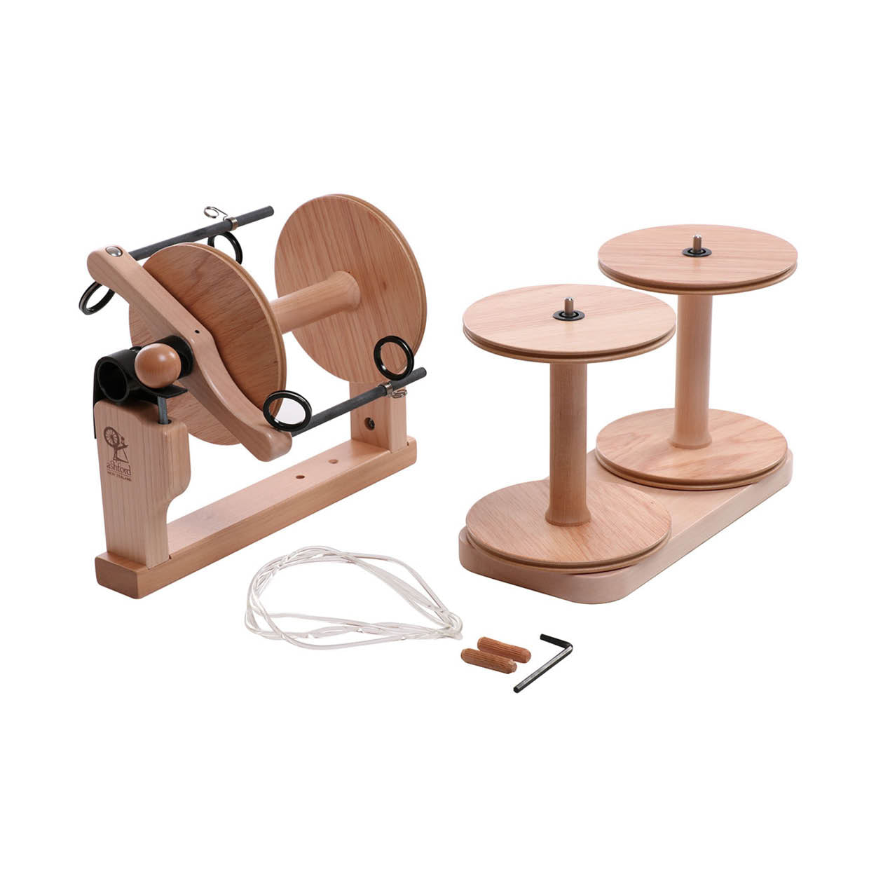 The Good Yarn Ashford Australia Spinning Wheels Kiwi Super Flyer Kit with 3 Kiwi Super Flyer Bobbins and Lazy Kate