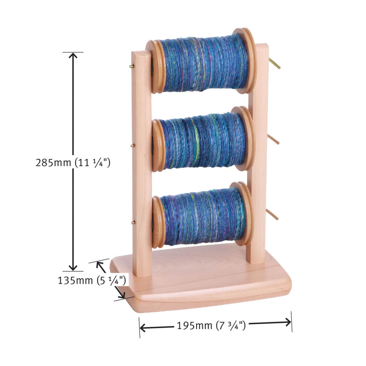 The Good Yarn Ashford Spinning Lazy Kate Upright 2 Dimensions