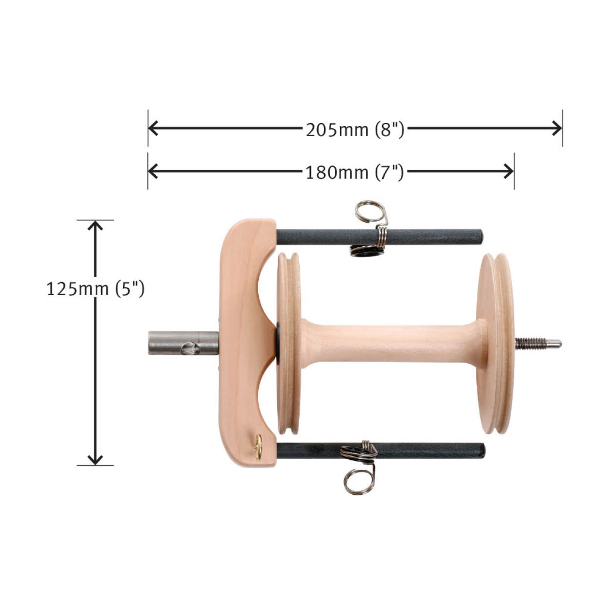 The-Good-Yarn-Ashford-Spinning-Sliding-Hook-Flyer-Joy-with-bobbin-Lacquered-Dimensions-1.jpg