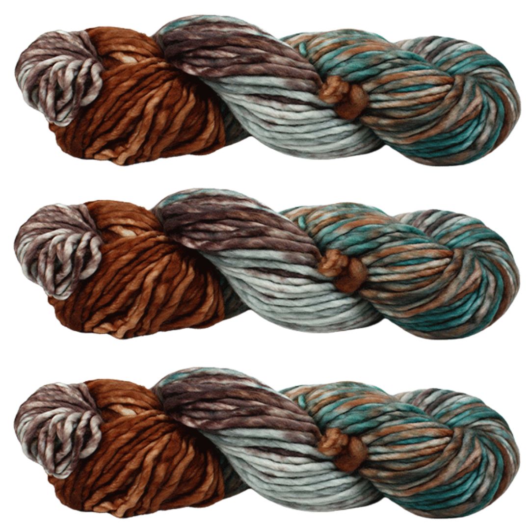 The Good Yarn Bulky Australian Merino Yarn - Aegean Brown Teal Neutral