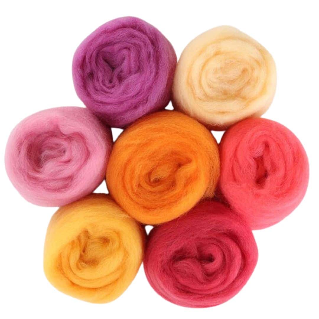 7 Colour Corriedale Wool 100gm Bags