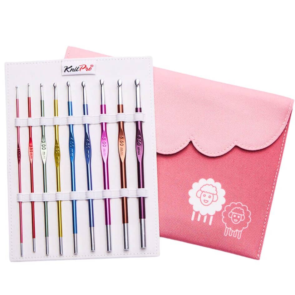 The Good Yarn KnitPro Zing Crochet Hook Set PYA47430 Pink case