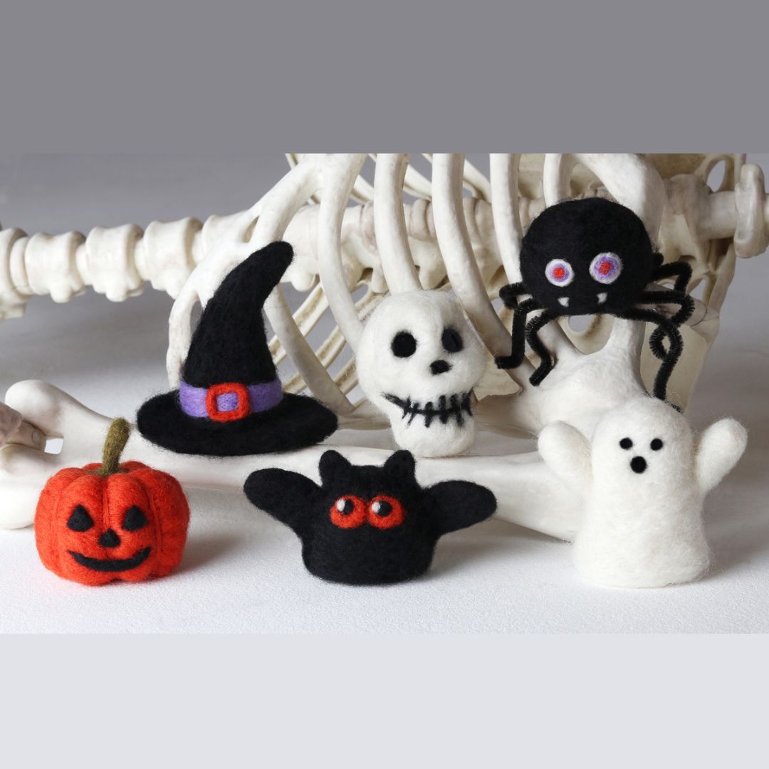 The Good Yarn Needle Felting Halloween wool kit finished