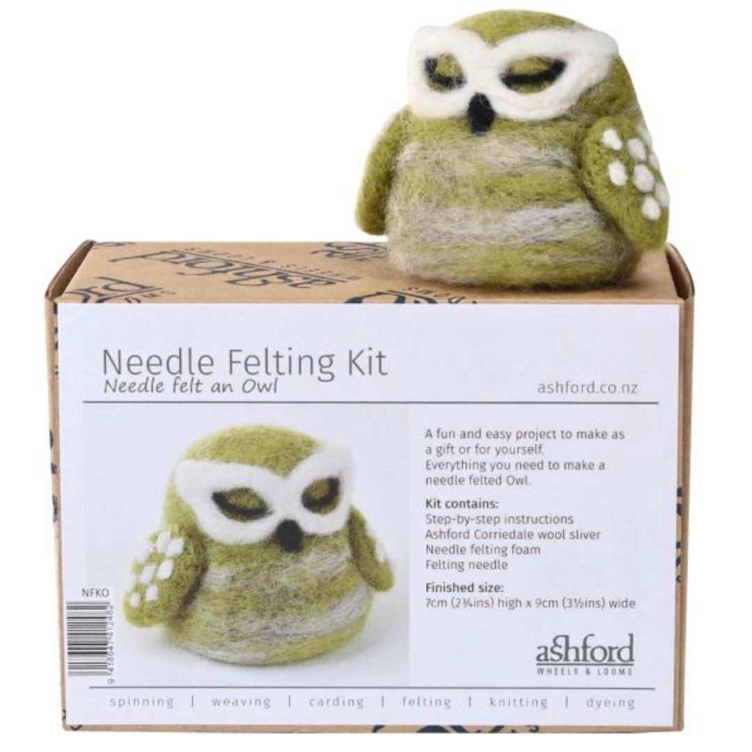 The Good Yarn Needle Felting Owl Green White