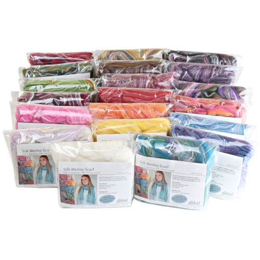 The Good Yarn Silk Merino Nuno Felting Scarf Kit 19 colours