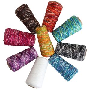 The Good Yarn Ashford Caterpillar Cottons 100% cotton variegated dyed yarn with a beautiful crimpy, spiral plied texture.