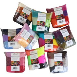 The Good Yarn Ashford Corriedale Wool 7 colour sliver pack