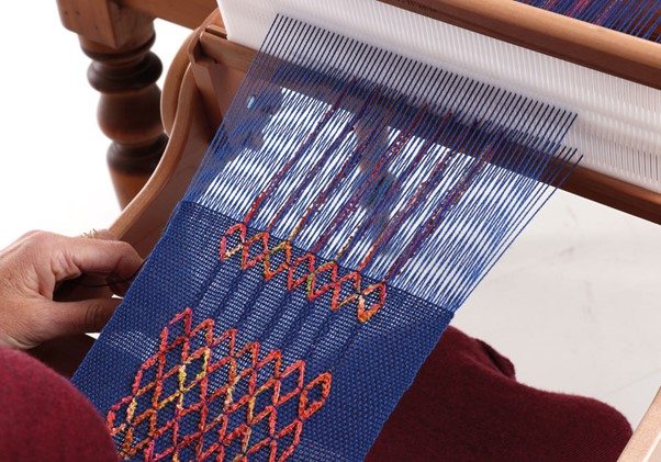 The Good Yarn  Weaving Warping Blue Cotton Rigid Heddle Loom