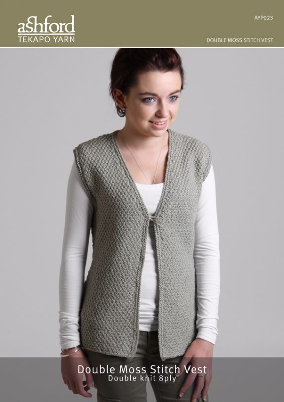 Pattern - 8Ply Yarn - Double Moss Stitch Vest - The Good Yarn