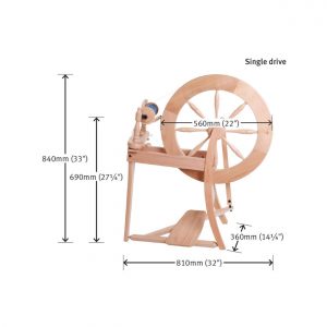 The Good Yarn Ashford Australia spinning wheel traditional single drive dimensions
