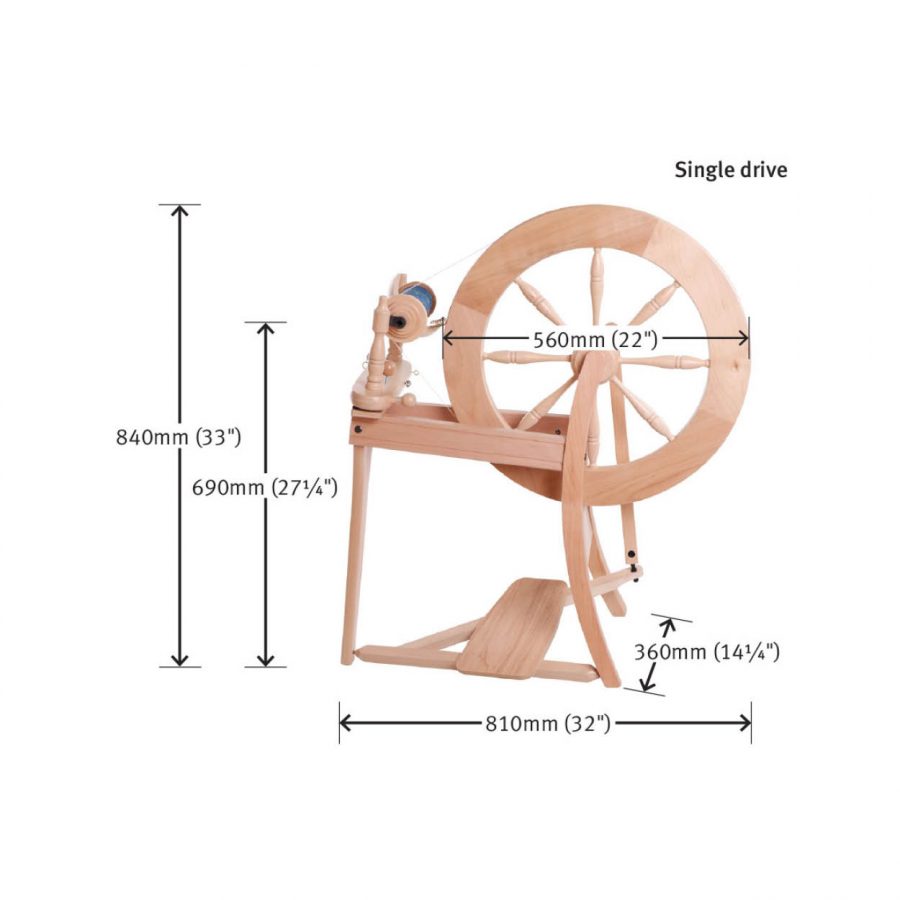 The Good Yarn Ashford Australia spinning wheel traditional single drive dimensions