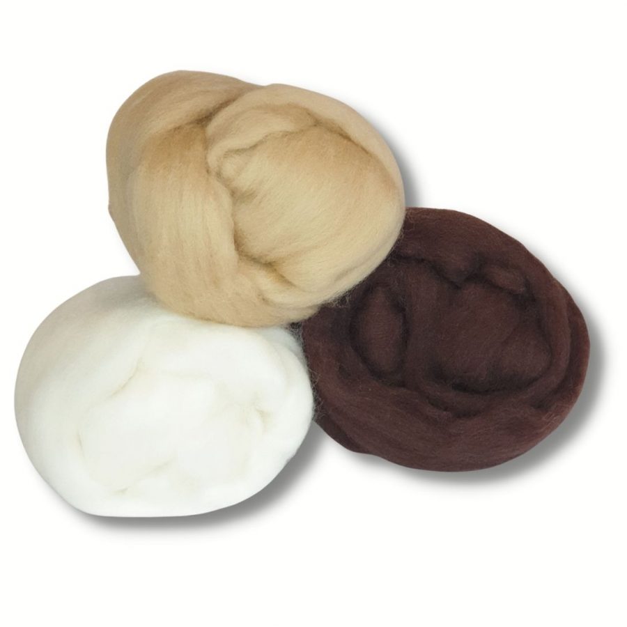 The Good Yarn Merino 3 colour pack Kookaburra White Cookie Chocolate