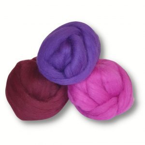 The Good Yarn Merino 3 colour pack PInk Robin Aubergine Magenta Purple