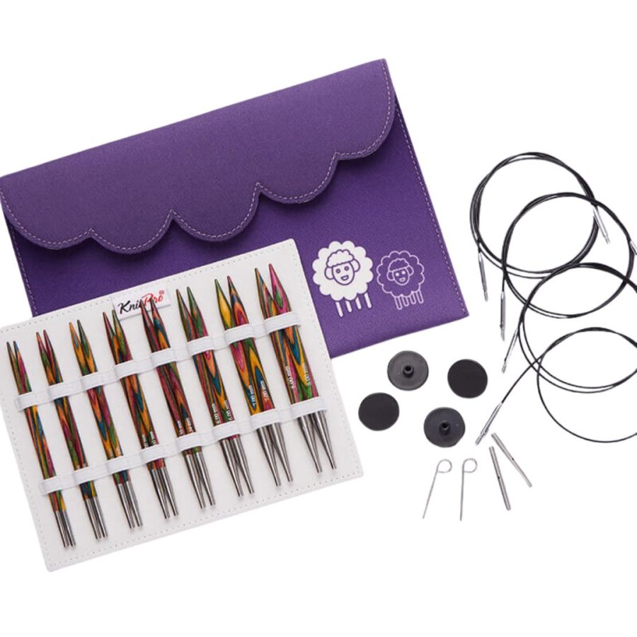 The Good Yarn KnitPro SYMFONIE DELUXE INTERCHANGEABLE CIRCULAR NEEDLE SET Purple with pouch