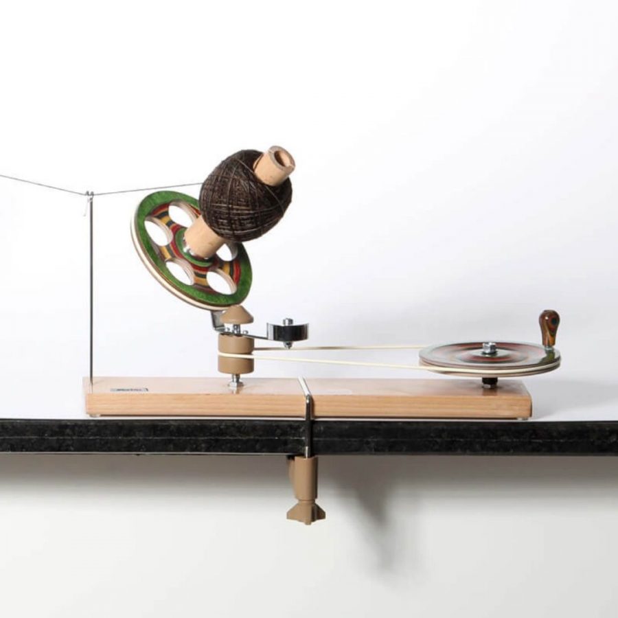 The Good Yarn Knitpro signature Ball Winder in use with ball of yarn