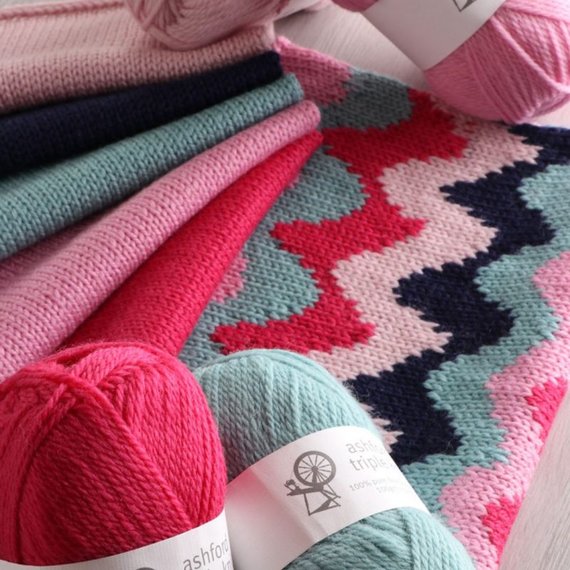 The Good Yarn Triple Knit 12 Ply Yarn Wool pinks aqua green blue