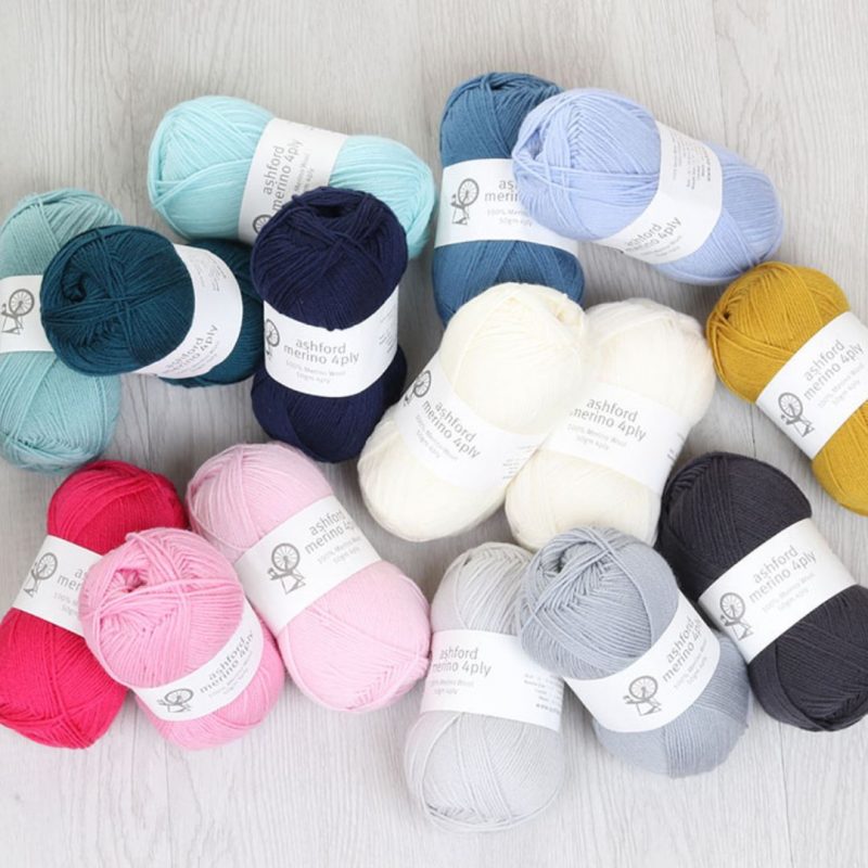 The Good Yarn Merino Wool for Knitting Crochet Weaving 4 Ply colour range all together