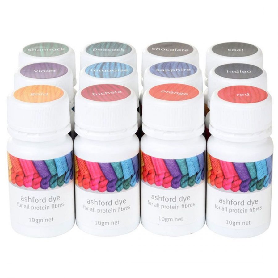 The Good Yarn Ashford Protein Dyes 12 colours for wool silk animal protein fibres