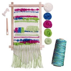 The Good Yarn Weaving Starter kit Brights with caterpillar cotton