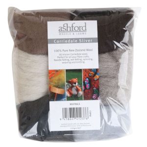 The Good Yarn Ashford Corriedale wool sliver pack Neutrals