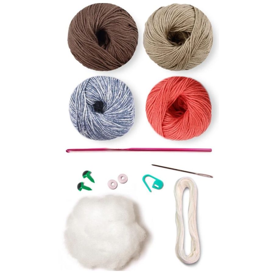 The Good Yarn Amigurumi Crochet kit Liz contents