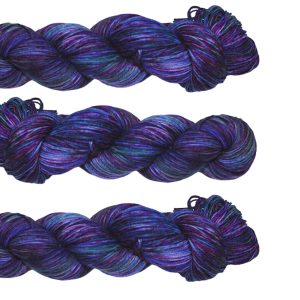 The Good Yarn Fiori Hand dyed sock yarn Tibouchina blue purple