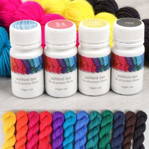The Good Yarn - Ashford 4 Colour Wool Dye 10gm For use with all protein fibres – wool, silk, alpaca, feather, fur, cashmere, angora etc.