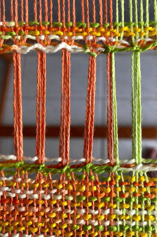 The Good Yarn Hemstitch Tutorial Cheater Stitch up close