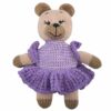 The Good Yarn Knitted Bear Ballerina in purple tutu